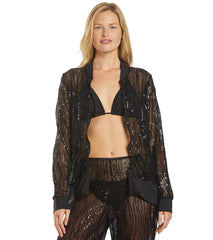 Carmen Marc Valvo Monaco Tides Bomber Jacket Cover Up