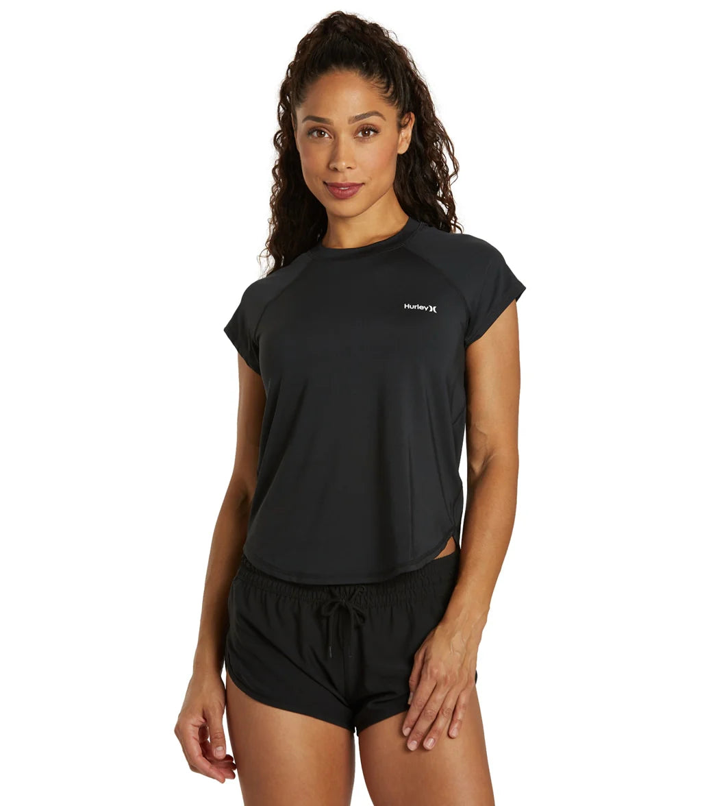 Hurley Women's Oao Solid Short Sleeve UPF 50 Surf Shirt
