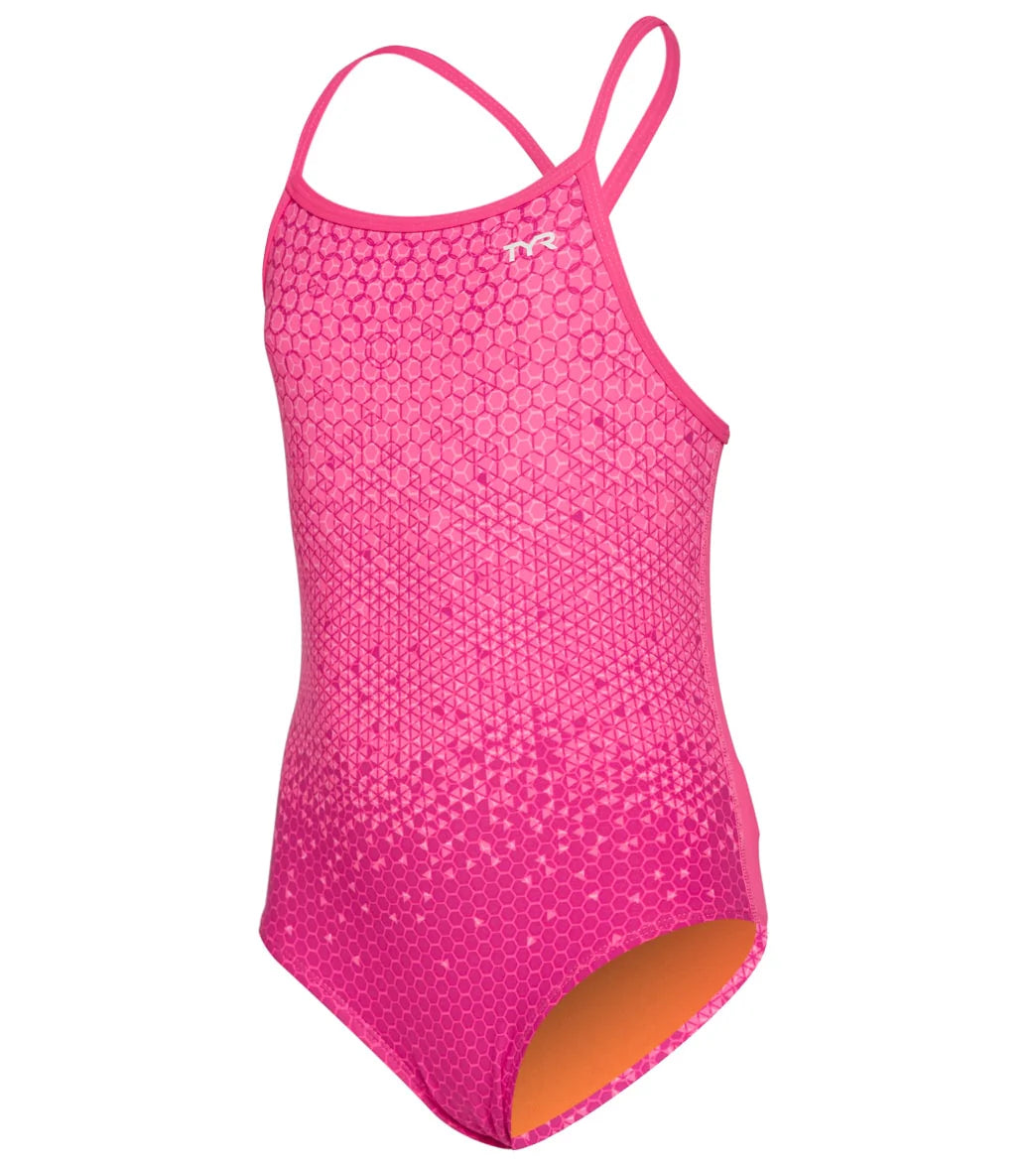 TYR X Simone Manuel Girls' Galactic Glow Diamondfit One Piece Swimsuit