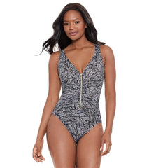 Miraclesuit Women's Shore Leave Zipt One Piece Swimsuit