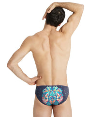 Arena Men's Drew Kibler Geometric Lions Brief Swimsuit