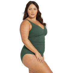 Artesands Woman's Plus Size Aria Olive Gericault One Piece Swimsuit (Multifit C-DD Cup)
