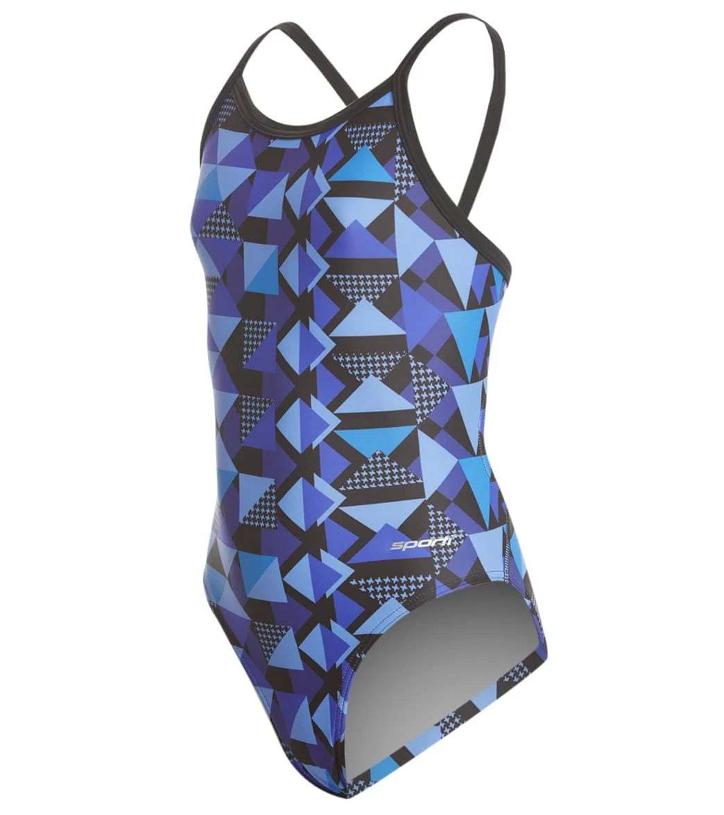 Sporti Polyester Off The Block Thin Strap One Piece Swimsuit Youth (22-28)