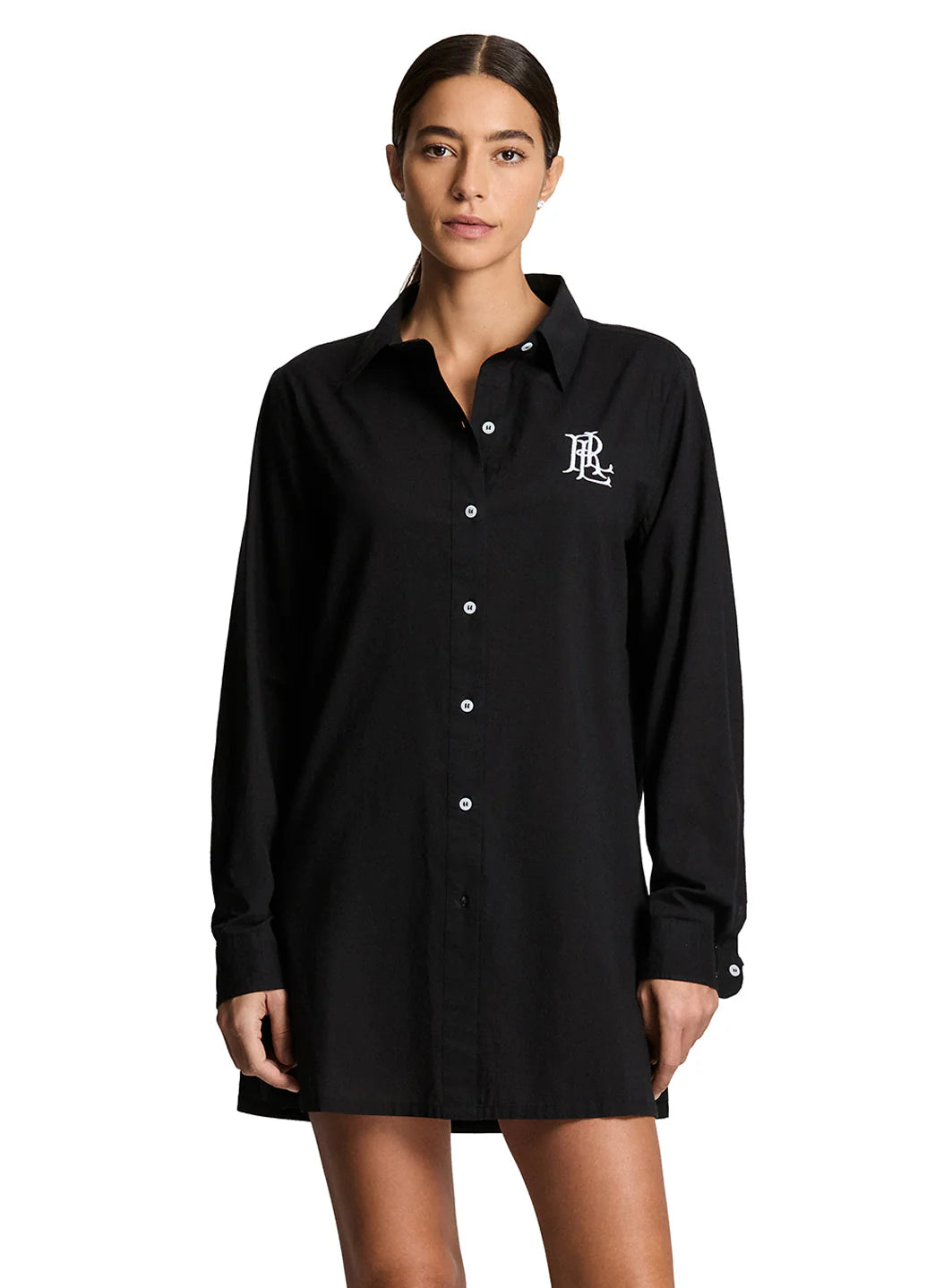 Lauren Ralph Lauren Women's Cotton Logo Embroidered Cover Up Shirt