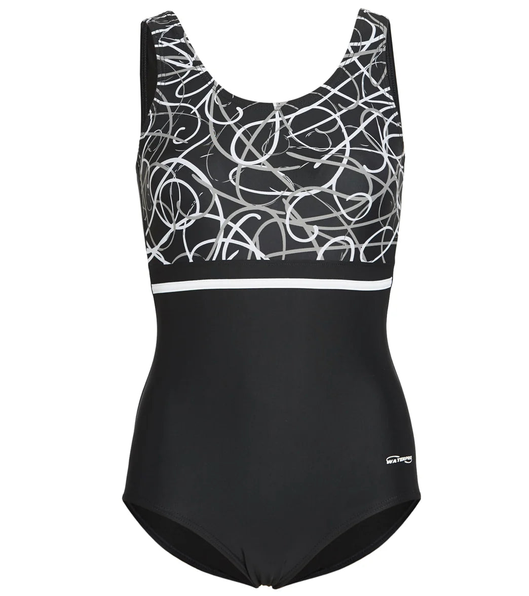 Waterpro Women's Swirl U-Back One Piece Swimsuit