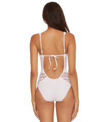 Becca Swim Women's Color Play Plunge One Piece Swimsuit