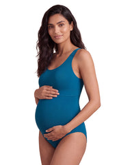 EQ Swimwear Women's Solid Banded Maternity One Piece Swimsuit