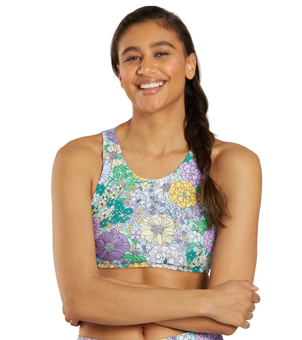 Sporti Active Bondi Floral High Neck Crop Bikini Top