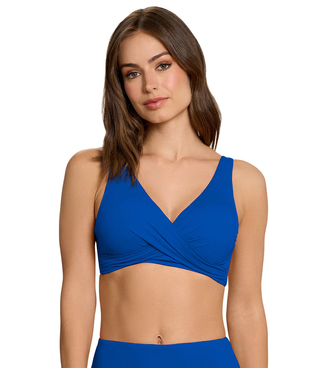 Jantzen Women's Solids Vera Surplice Bikini Top Cobalt
