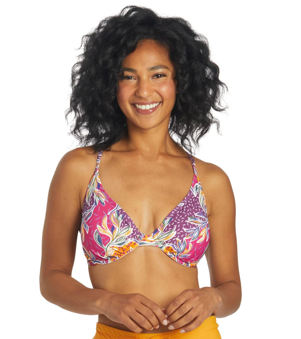 Sporti Floral Patchwork Underwire Bikini Top (D/DD/E/F)