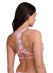 JOLYN Women's Doris Orchids Ribbed Racerback Bikini Top