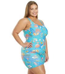 Sporti Plus Size Unitard Caribbean Sea One Piece Swimsuit
