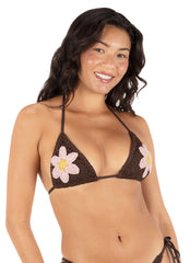 Hurley Women's Flower Crochet Tri Top Bikini Top