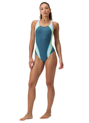 Speedo Women's Heather Quantum Fusion Splice One Piece Swimsuit