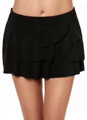 Miraclesuit Solid Layered Ruffle Swim Skirt