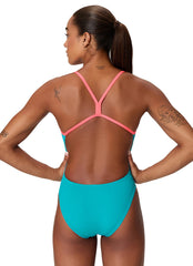 Speedo Women's Solid 2.0 V-Back One Piece Swimsuit