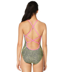 Speedo Vibe Women's  Printed X Back One Piece Swimsuit