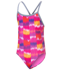 Dolfin Girls' Far Out Printed One Piece Swimsuit (Big Kid)