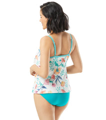 Beach House Women's Floral Fantasy Jane Ruffle Tankini Top