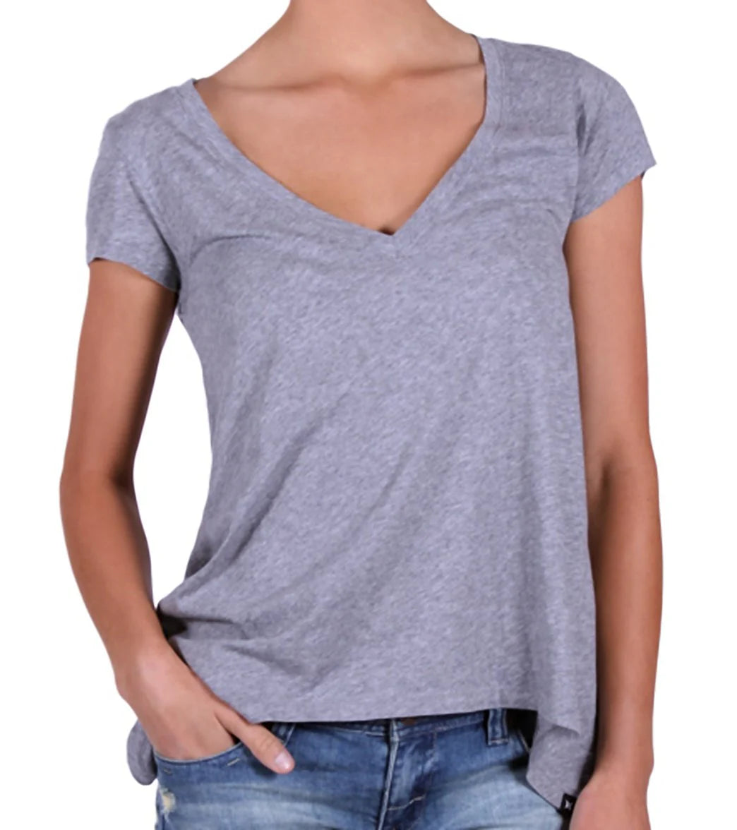 Hurley Girls' Solid Cutout V Shirt