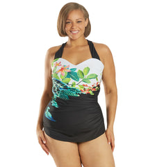 Sporti Plus Size Bella Bouquet Tummy Control One Piece Swimsuit