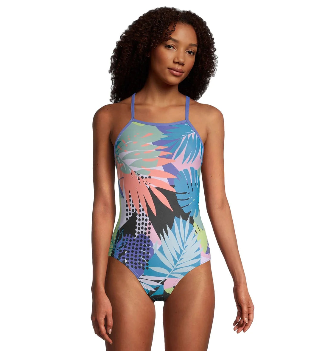 Speedo Women's Print Crossback One Piece Swimsuit