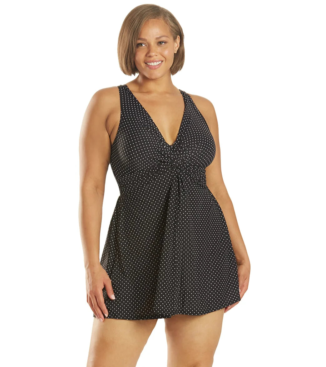 Miraclesuit Plus Size Marais Pin Point Swim Dress