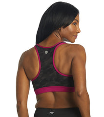 TYR Women's Black Camo Lyn Racerback Bikini Top