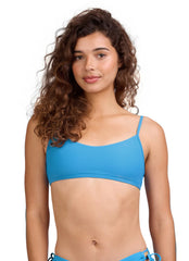 JOLYN Women's Hikari Solid Rib Tie-Back Bikini Top