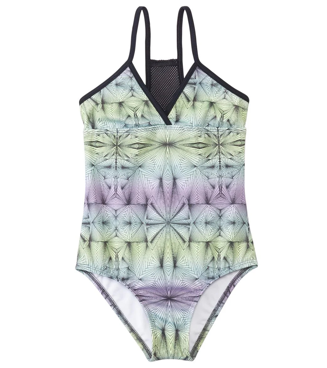 Hurley Girls' Fine Lines Racerback One Piece Swimsuit (7yrs-14yrs)