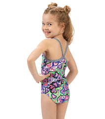 Dolfin Girls' I Heart U One Piece Swimsuit (Toddler, Little Kid)