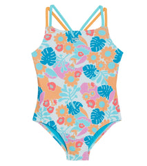 Speedo Girls' Printed Strappy One Piece Swimsuit (Big Kid)