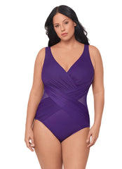 Miraclesuit Plus Size Illusionist Crossover One Piece Swimsuit (D Cup)
