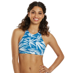 JOLYN Women's Jada Retrobana High Neck Strappy Back Bikini Top