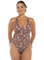 Body Glove Women's Belle Missy V Neck One Piece Swimsuit