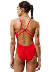 Speedo Women's Solid Endurance+ Max Strappy Back One Piece Swimsuit