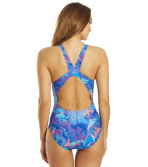 EQ Swimwear Women's Royal Palm Harmony Long Torso One Piece Swimsuit