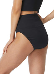 Beach House Sport Women's Solid Rib Nettie High Waist Crossover Bikini Bottom