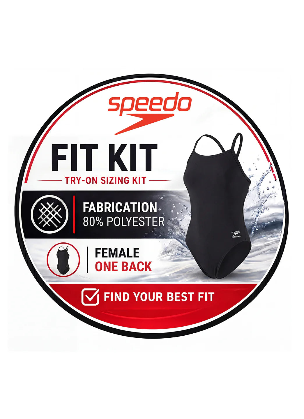 Speedo Fit Kit One Back One Piece Swimsuit (80% Poly)