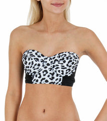 Hurley Swim Leopard Molded Underwire Bustier Top