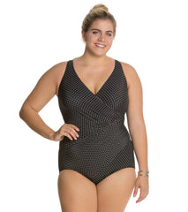 Miraclesuit Plus Size Pin Point Oceanus One Piece Swimsuit