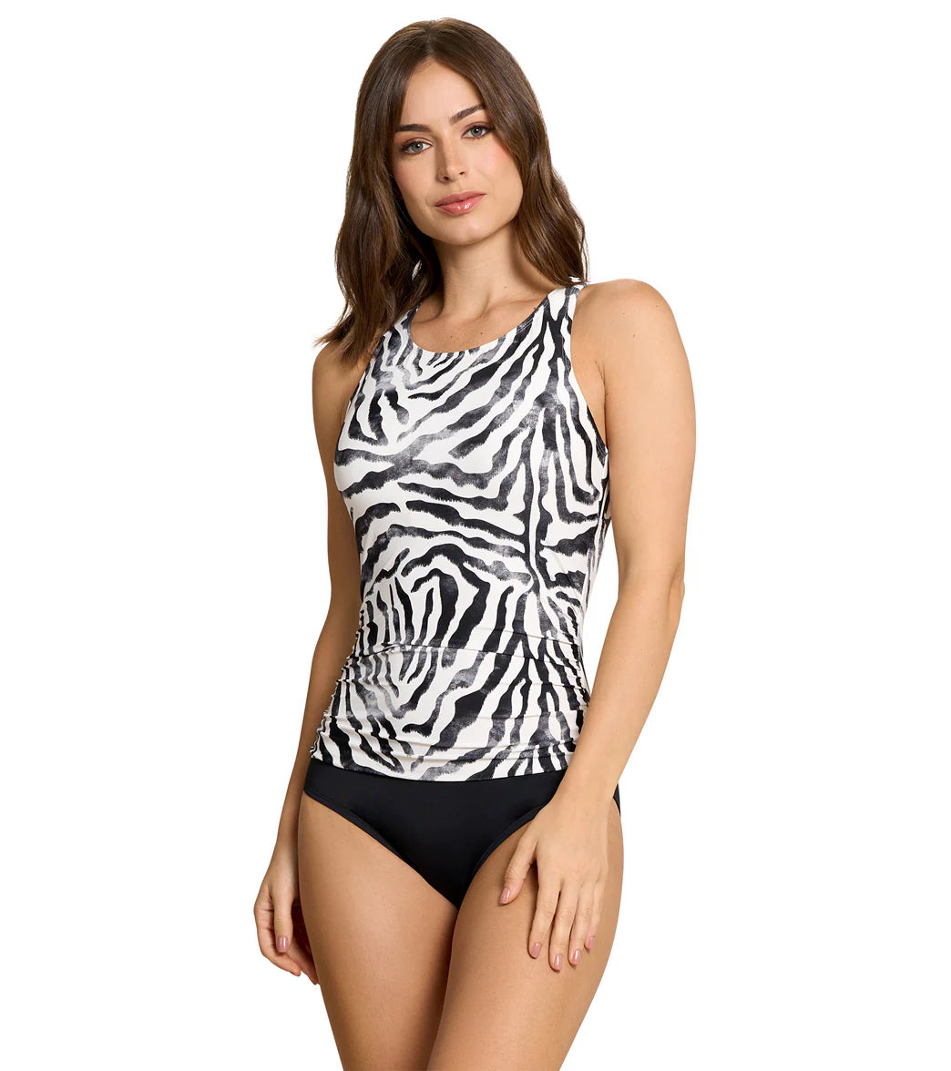 Jantzen Women's Safari Deluxe  Grace High Neck Hi Back One Piece Swimsuit