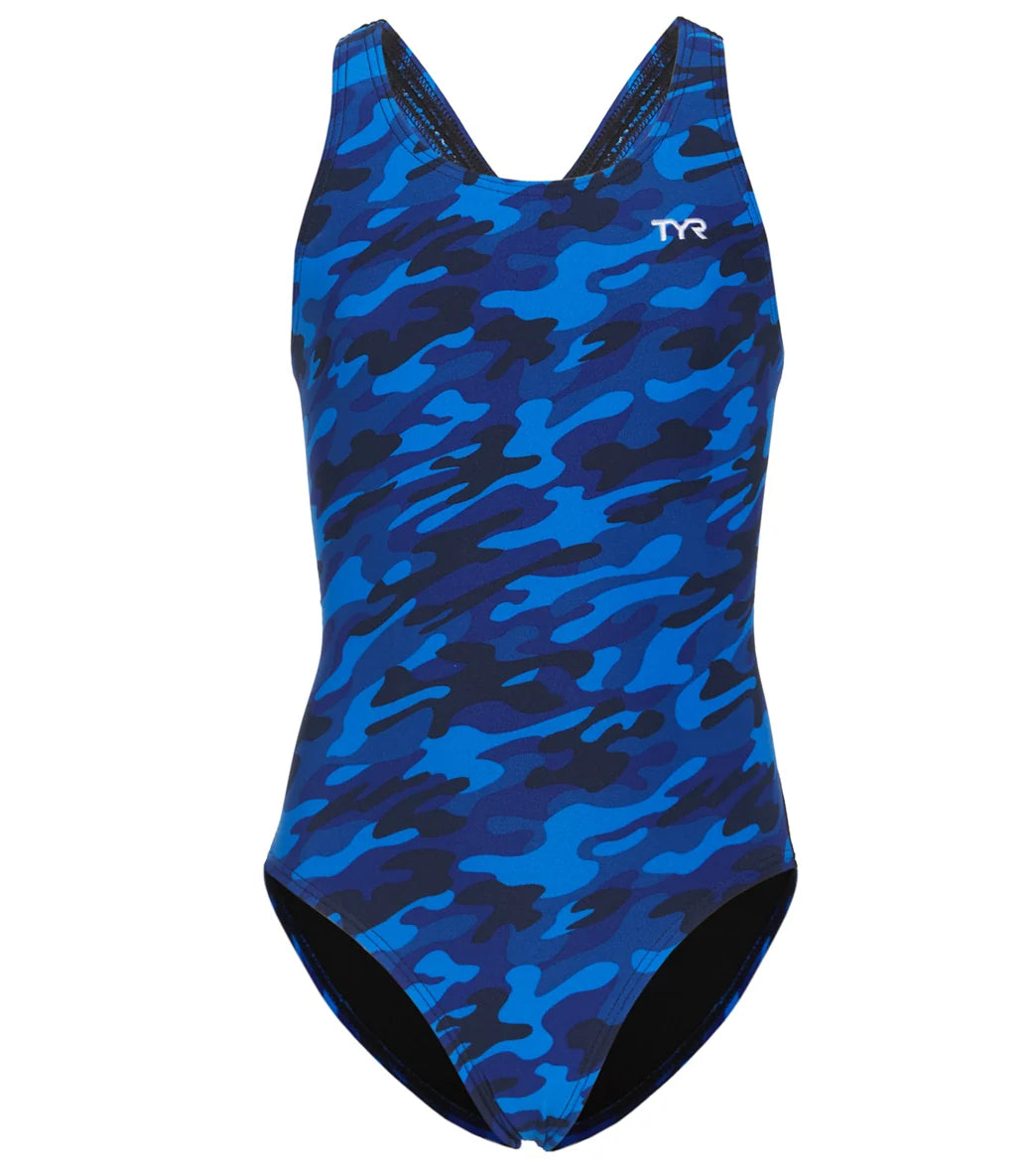 TYR Girls' Camo Maxfit One Piece Swimsuit