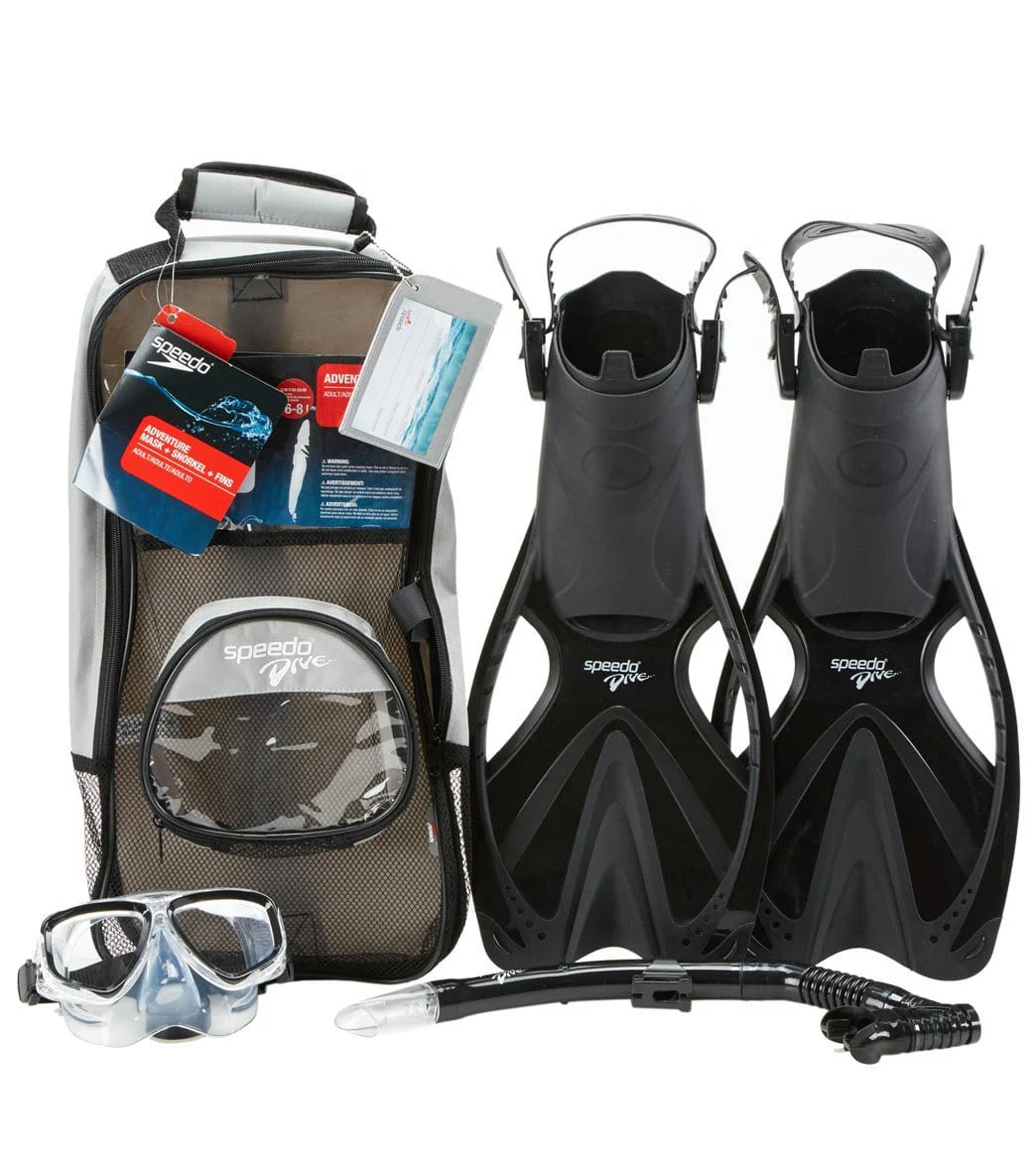 Speedo Adult Adventure Mask, Snorkel and Fin Set