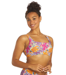 Sporti Active Floral Patchwork Scoop Back Bikini Top