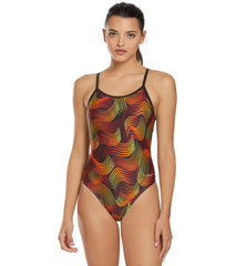 Sporti Polyester Cosmos Thin Strap One Piece Swimsuit
