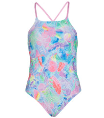 Speedo Women's Printed Tie Back One Piece Swimsuit