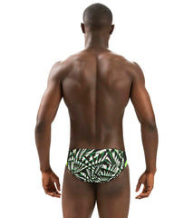 Dolfin Men's Reliance Atomic Print Color Block Racer Swimsuit