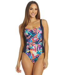 Dolfin Women's Aquashape Print Moderate Square Neck One Piece Swimsuit