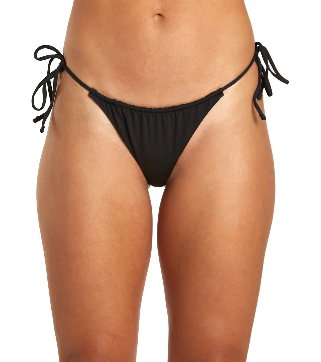 Hurley Women's Solid Slider Tie Cheeky Bikini Bottom